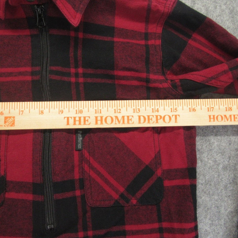 Five Brother‎ Womens Flannel Shirt XS Red Plaid Collared Up Long Sleeve Pullover - Picture 6 of 8